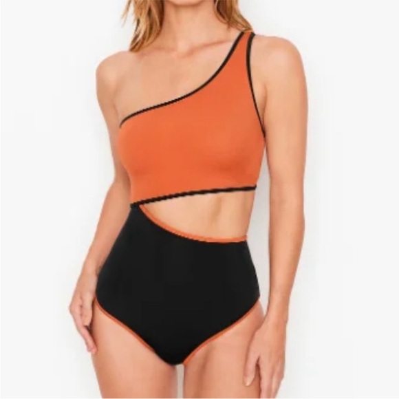 Victoria's Secret Other - NWT Victoria's Secret Como OnePiece Swimsuit Orange and Black Size Med